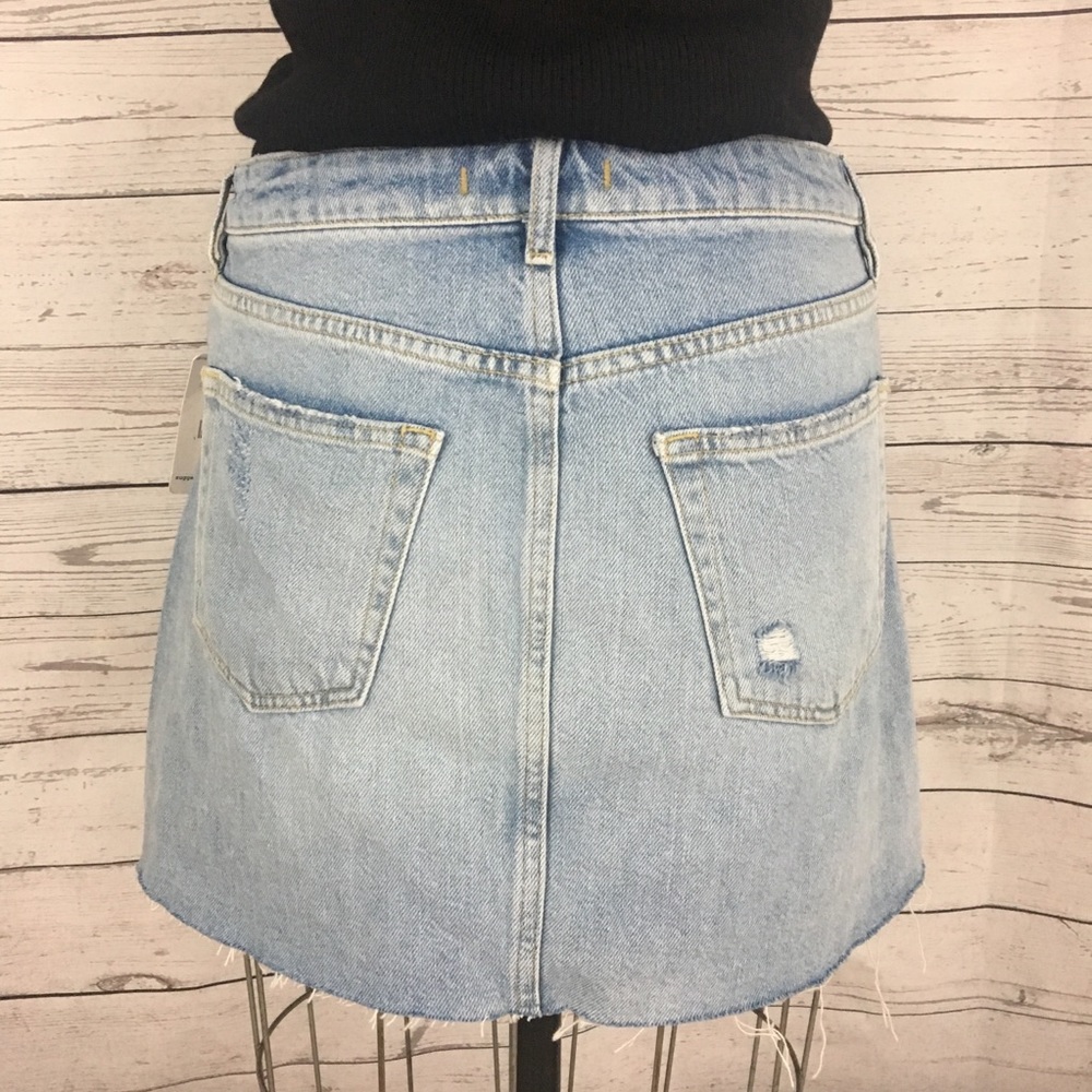 Free People denim front button a line jean skirt - Picture 5 of 8